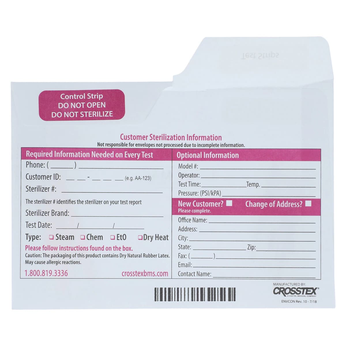 ConFirm Mail-In Sterilizer Monitoring Service, 3 Strip Test, 12 Tests/Box, CST120 thumbnail 3