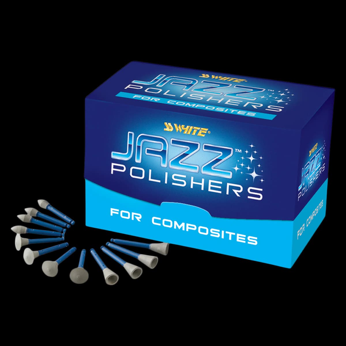 Jazz C1S Composite 1-Step Polishing System, Assorted Kit, RA Latch, 12-Piece (4 Cup, 4 Knife Edge, 4 Flame), 89039 thumbnail 2