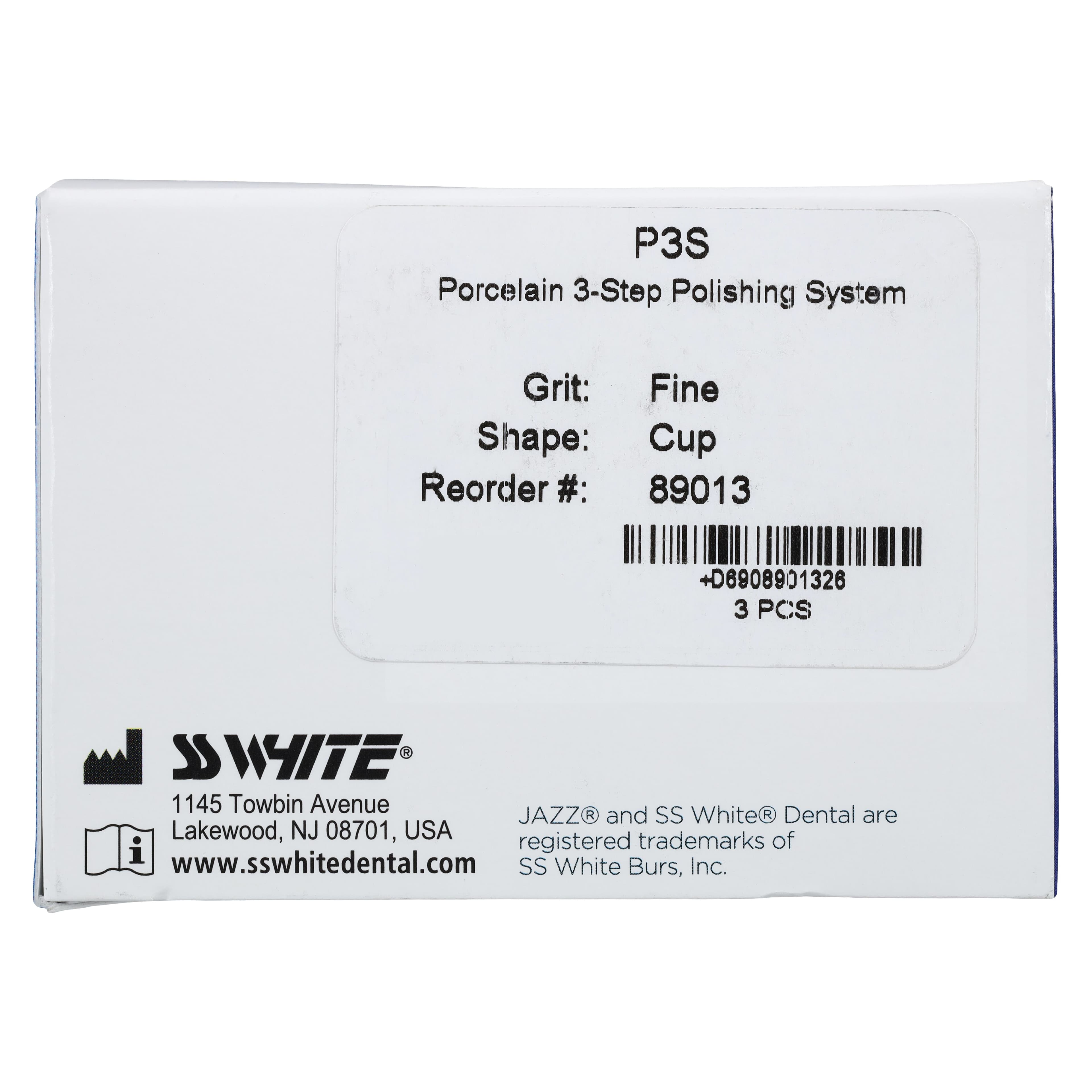 Jazz P3S Porcelain & Metal 3-Step Polishing System, Fine Cup, RA Latch, 3/Pkg, 89013 thumbnail 5