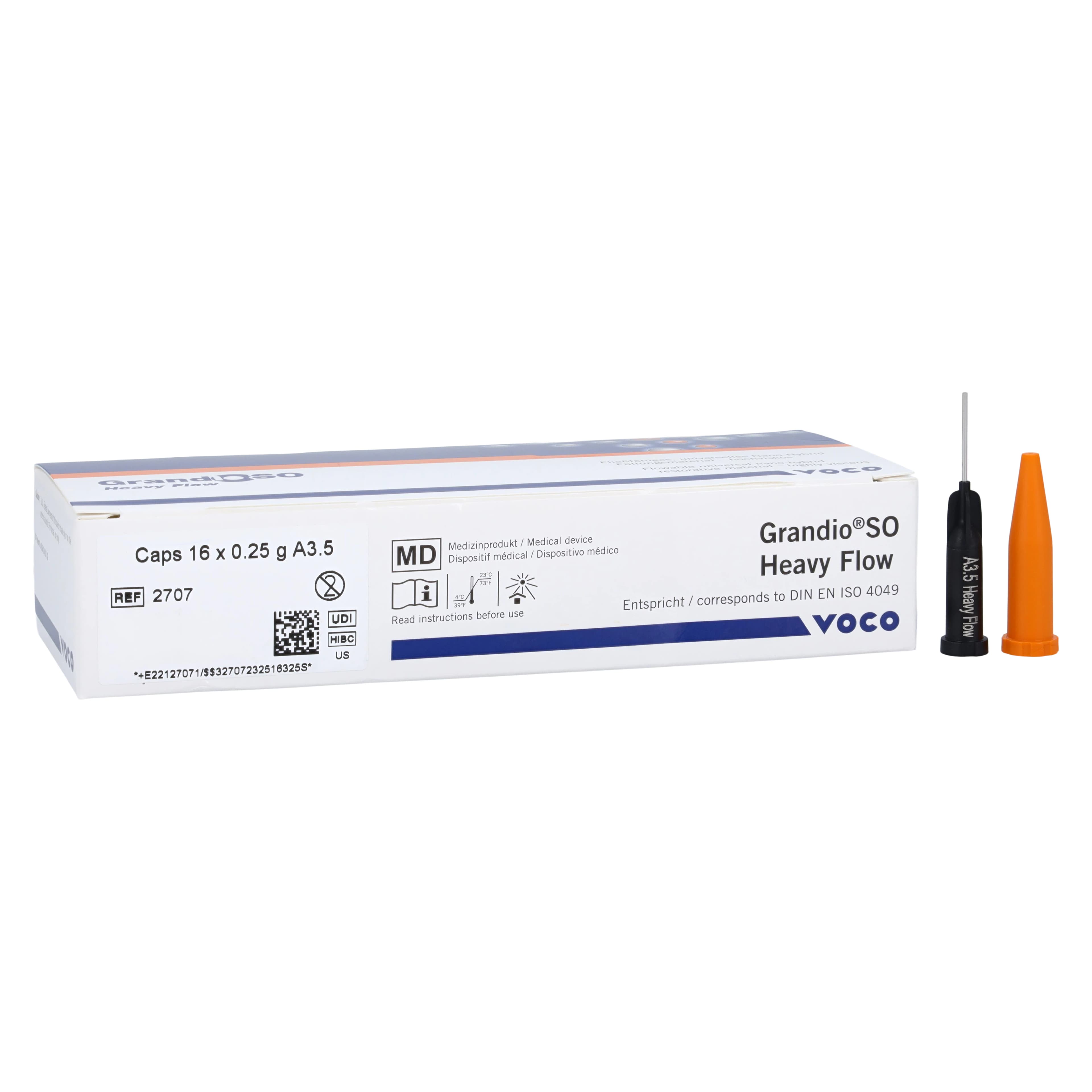 GrandioSO Heavy Flow Flowable Composite, Shade A3.5, 0.25 g Capsules, Pack of 16, Refill 2707 - GrandioSO Heavy Flow .25g Capsule Shade A3.5 Pack of 16 - Image 1