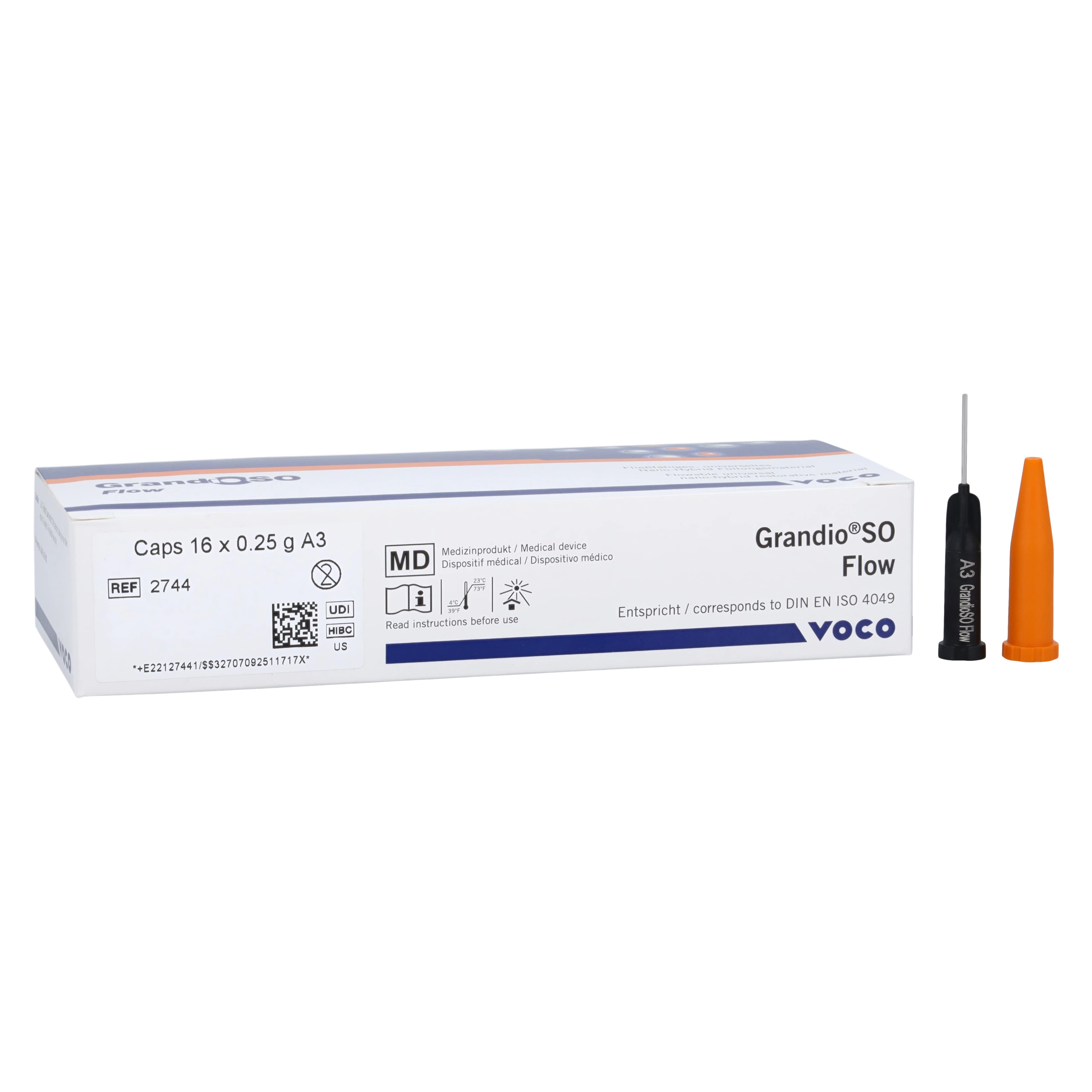 GrandioSO Flow Light-Cured Flowable Nano-Hybrid Composite, Shade A3, 0.25 g Capsules, Pack of 16 - GrandioSO Flow .25g Capsule Shade A3 Pack of 16 - Image 1