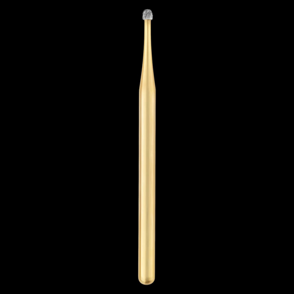 Great White Gold Series Sterile Carbide Burs, Round, Friction Grip, #2SL, 25/Roll, GWSL 2 - GWSL 2 Great White Gold Round Carbide Sterile Roll of 25 - Image 1