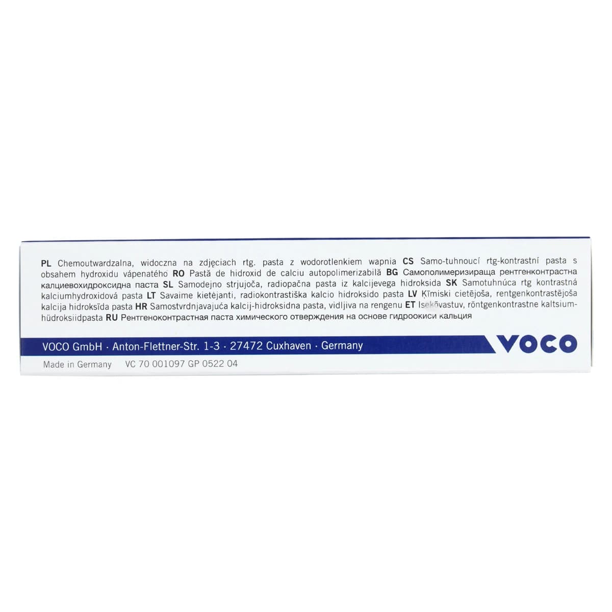 Voco Calcimol Calcium Hydroxide Paste, Self-Cure, 13 g Base & 11 g Catalyst Tubes, Radiopaque, 26% Calcium Hydroxide thumbnail 6