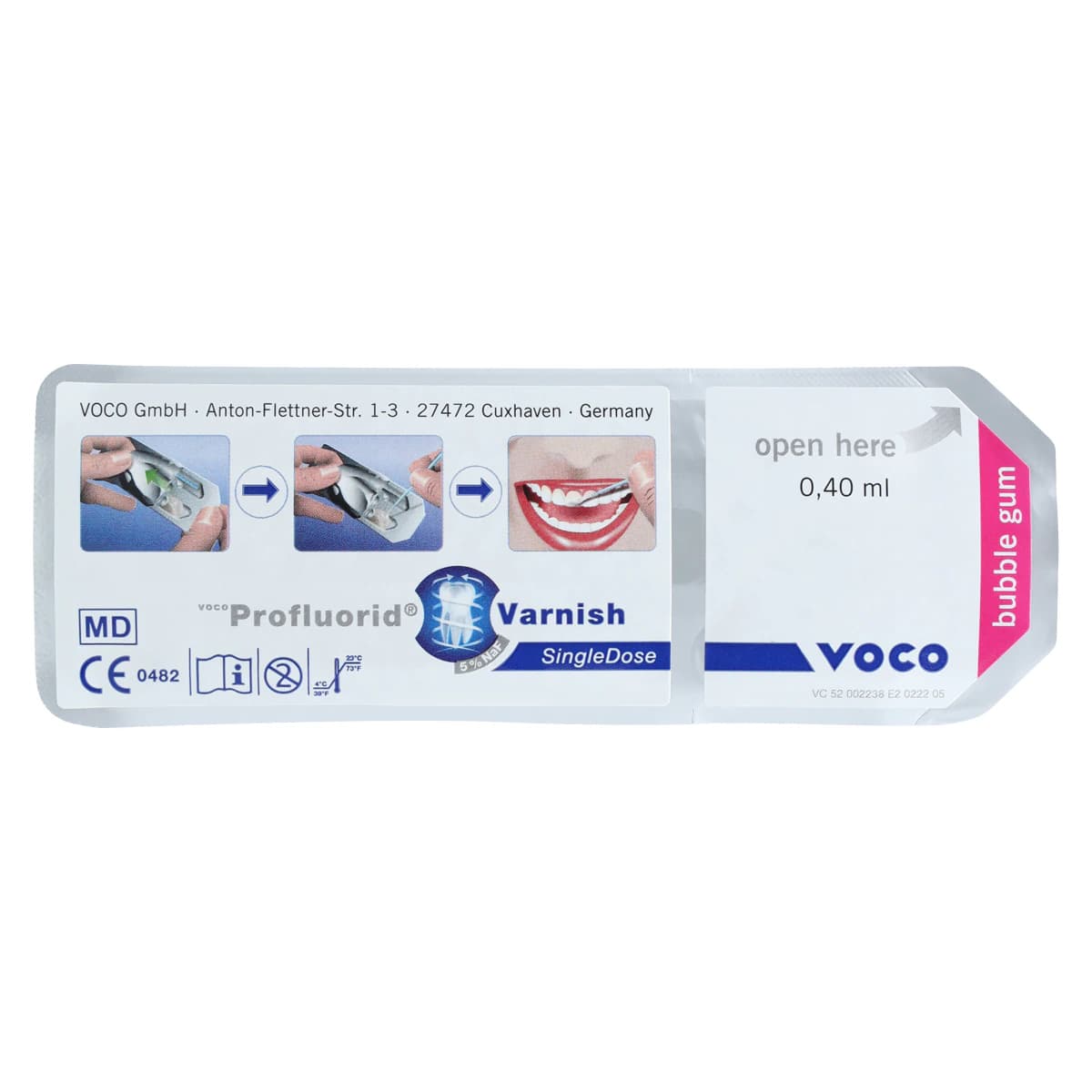 VOCO Profluorid 5% Sodium Fluoride Varnish, Single Dose, Bubble Gum, 0.4 mL, 200/Pack, 2239 thumbnail 3