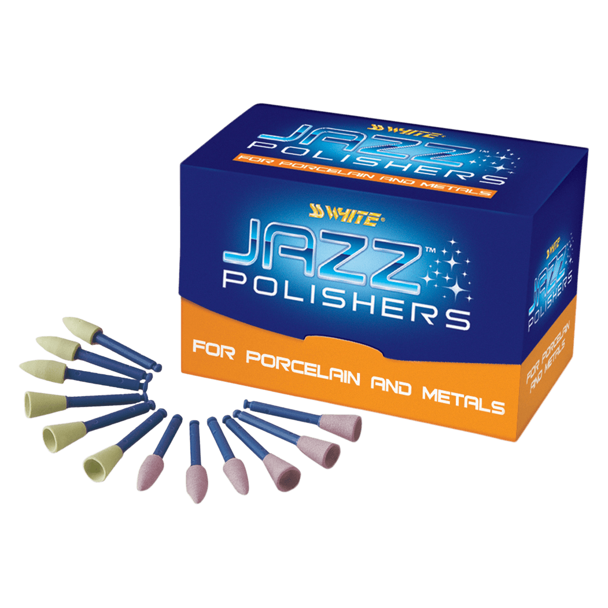 Jazz P2S Silicone Carbide Polishers, RA Latch, 12-Piece Assortment Kit, Medium & Fine, 89021 thumbnail 2