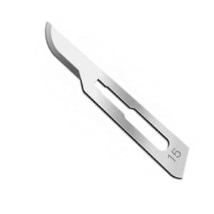 Carbon Steel Surgical Blades #15, Sterile, 100/Box - Size 15 Surgery Blades Carbon Steel (100) - Image 1
