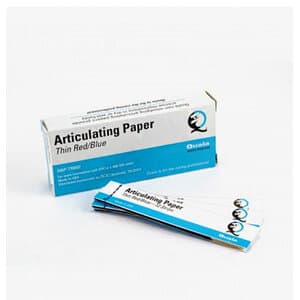 Crosstex Red/Blue Articulating Paper, Thin, 0.0028" (71 Microns), Straight, 12 Sheets/Book, 12 Books/Box, TPBR thumbnail 6