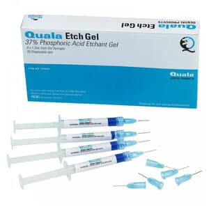 Quala 37% Phosphoric Acid Etch Gel Syringe, 2.0 ml, Economy Kit with Tips, Pkg/12 - QUALA ETCH GEL SYRINGE PK12 37% ECO PKG 2.0ML - Image 1