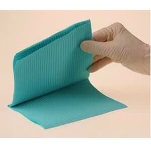 Crosstex Professional Regular 3-Ply Paper Patient Bibs, 13" x 19", Aqua, 500/Case, WTXAQ thumbnail 4