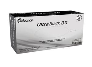 Advance Ultra Black 3.0 Nitrile Examination Gloves, Small, Powder-Free, Box of 200 - ADVANCE BLACK GLOVES 3.0 SM ULTRA NITRILE BX/200 - Image 1