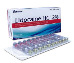 Advance Lidocaine HCl 2% with Epinephrine 1:100,000 Injection, USP, 1.7 ml Cartridges, Box of 50 - ADVANCE LIDOCAINE 1/100,000 W/EPI 2% BOX 50 - Image 1