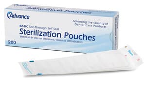 Advance Basic Self-Sealing Autoclave Pouches, 2.75" x 9", Box of 200 - ADVANCE BASIC POUCH 2.75x9 BOX 200 - Image 1