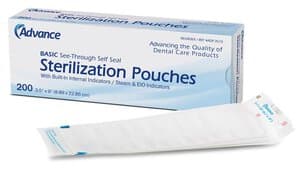 Advance Basic Self-Sealing Autoclave Pouches, 7.5" x 13", 200/Box - ADVANCE BASIC POUCHES BOX 200 7.5 X 13 - Image 1