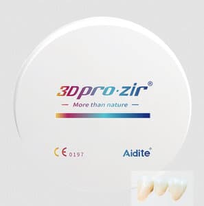 Aidite 3D Pro Zir Multilayer Zirconia Disc, Shade C4, 98mm x 18mm, 1/Pk thumbnail 2