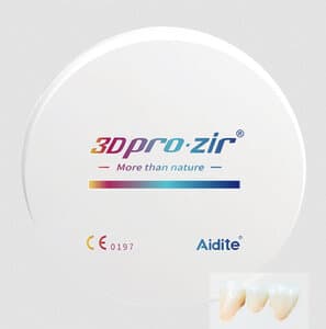Aidite 3D Pro Zir Multilayer Zirconia Disc, Shade A1, 98mm x 20mm, 1/Pk thumbnail 2