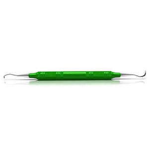 American Eagle Jacquette Sickle Scaler J3/U5, Double End, Talon Tough Stainless Steel, EagleLite Resin Handle, Green, 3/8" Handle, AESJ3-U5X thumbnail 6