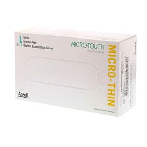 Micro-Touch Nitrile Exam Gloves, Powder Free, Large, Blue, 200/Box - MICRO-TOUCH NITRILE PF GLOVES LARGE BX/200 - Image 1