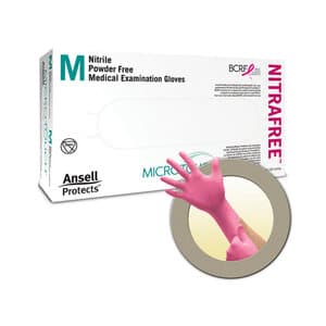 Micro-Touch NitraFree Pink Nitrile Exam Gloves, Powder-Free, Medium, 100/Box, 6034512 thumbnail 16