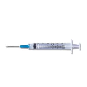 BD Luer-Lock Syringe with Needle, 3 mL, 18G x 1.5", 100/Box - BS 3cc Syringe w/ 18Gx1-1/2" Luer Lock Needle (100 - Image 1