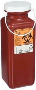 Medegen Sharpstainer Sharps Container, 0.7 qt, Red/Black, 3-1/2 x 3-1/2 x 5", Vertical Entry, Polypropylene, Non-Stackable, Each thumbnail 2