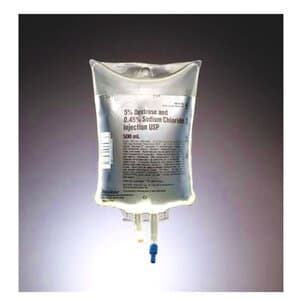 Dextrose 5% and Sodium Chloride 0.45% Injection, 500 mL Viaflex Bag, USP, Sterile, Case of 24 thumbnail 2