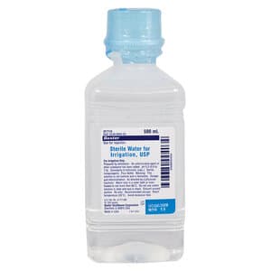 Baxter Sterile Water for Irrigation USP, 500 mL Plastic Pour Bottle, 2F7113 thumbnail 3