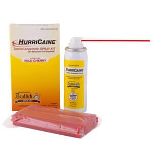 HurriCaine Topical Anesthetic Spray Kit, 20% Benzocaine, Wild Cherry, 2 oz Spray Can + 200 Extension Tubes thumbnail 8