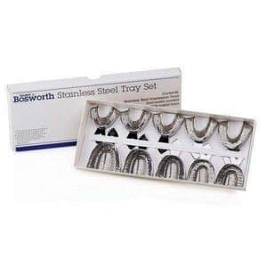 Bosworth Stainless Steel Edentulous Perforated Full-Arch Impression Trays, Set of 8 (4 Upper / 4 Lower), #1-#8, 0921307 thumbnail 4