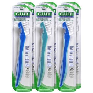 GUM Denture Brush, Dual-Headed, 12/Box, 201RYA thumbnail 2