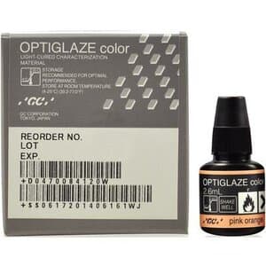 GC America OptiGlaze Color Light-Cured Characterization Coating, Pink Orange, 2.6 mL Bottle, 8416 thumbnail 13