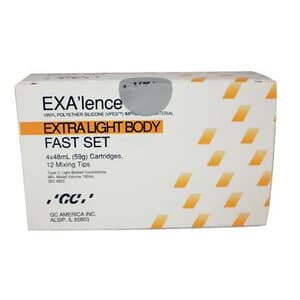 EXA'lence VPES Impression Material Refill, Extra Light Body, Fast Set, 48 mL Cartridges, Yellow, 4/Pkg with 12 Mixing Tips, 137204 thumbnail 7
