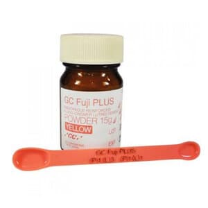 GC Fuji PLUS Resin-Reinforced Glass Ionomer Luting Cement, Powder Refill, 15 g Bottle, Yellow, 431012 thumbnail 16