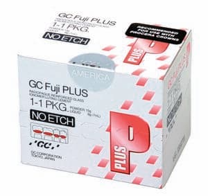 GC Fuji PLUS Resin-Reinforced Glass Ionomer Luting Cement, Powder/Liquid 1:1 No-Etch Package, 15 g Powder & 7 mL Liquid, 431101 thumbnail 15