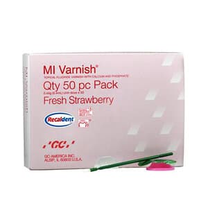 GC MI Varnish 5% Sodium Fluoride with RECALDENT (CPP-ACP), Fresh Strawberry, 0.4 mL Unit Dose, 50/Pack, 442500 thumbnail 16