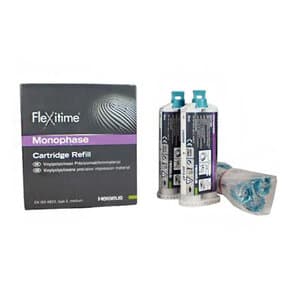 Kulzer Flexitime Mono Phase Vinylpolysiloxane Impression Material, 2 x 50 mL Cartridges - FLEXITIME MONO PHASE   2 X 50 ML - Image 1