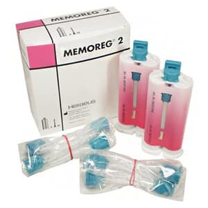 Memoreg 2 Bite Registration Material, Opaque Pink, Fast Set, 2 x 50 mL Cartridges with 12 Mixing Tips, 50035517 thumbnail 6