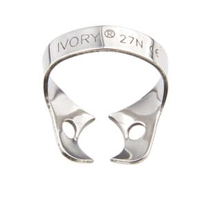 Ivory Rubber Dam Clamp, Wingless, #27N, Universal Bicuspid/Premolar, Stainless Steel, 50057730 thumbnail 6