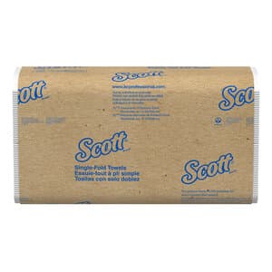 Scott Essential Single-Fold Paper Towels, 1-Ply, White, 250 Sheets/Pack, 16 Packs/Case (4,000 Sheets/Case) - SCOTT SINGLE FOLD TOWELS 4M/CS - Image 1