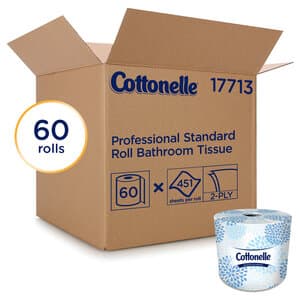 Cottonelle Professional Standard Roll 2-Ply Bathroom Tissue, 60 Rolls (4.09" x 4.00") - KLEENEX COTTONELLE BATHROOM TISSUES 2 PLY PK60 ROLLS - Image 1