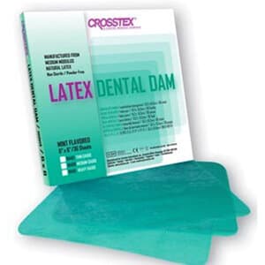 Crosstex Latex Dental Dam, Mint Flavored, Green, 5" x 5", Medium Gauge, 52/Box, 19200 thumbnail 6