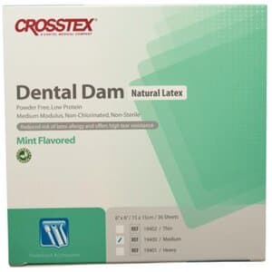 Crosstex Latex Dental Dam, 6" x 6", Medium Gauge, Green, Mint Flavored, 36/Box, 19400 thumbnail 6