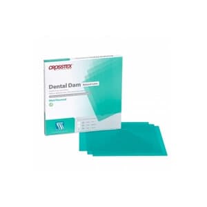 Crosstex Latex Dental Dam, Mint Flavored, Green, 6" x 6", Thin, 36/Box, 19402 thumbnail 5