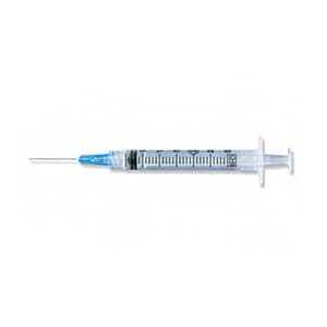 BD 3 mL Luer-Lok Syringe with 25G x 1-1/2" Needle, 100/Box - BD 3ml Luer-Lok Syr.w/25ga x 1-1/2" (100) - Image 1