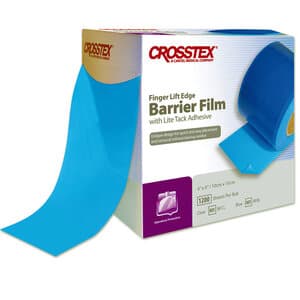 Crosstex Finger Lift Edge Barrier Film, Blue, 4" x 6", 1200 Sheets/Roll, BFBL thumbnail 11