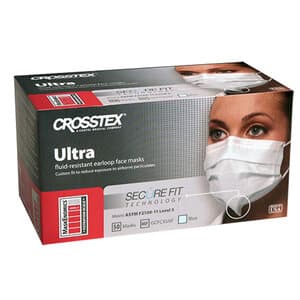 Crosstex Ultra Earloop Face Mask with Secure Fit Technology, ASTM Level 3, Blue, 50/Box, GCFCXUSF thumbnail 20