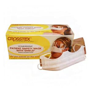 Crosstex Patient Safety Mask with Splash Shield, White, 25/Box - Patient Safety Mask White w/Splash Shield (25) - Image 1