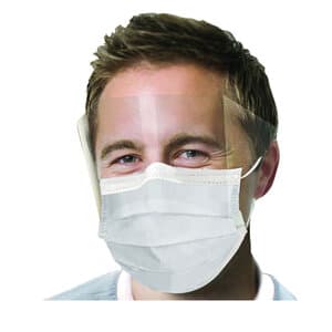 Crosstex Ultra FogFree Earloop Surgical Face Mask with Shield, ASTM Level 3, Blue, 25/Box, GCPW thumbnail 10
