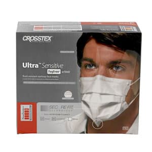 Crosstex Ultra Sensitive FogFree SecureFit Earloop Face Mask with Wrap-Around Shield, ASTM Level 3, White, 25/Box, GCPWSSF thumbnail 12