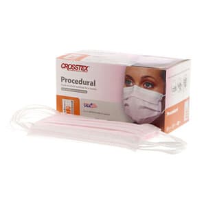 Crosstex Pro Earloop Face Masks, ASTM Level 2, Pink, Box of 50, #GCPPK - PRO. EARLOOP MASKS LEVEL 2 PINK PK50 #GCPPK - Image 1