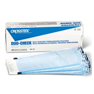 Crosstex Autoclave Sterilization Pouches, 4.25" x 11", Pack of 200 - POUCHES AUTOCLAVE 4.25 X 11 PK200 - Image 1
